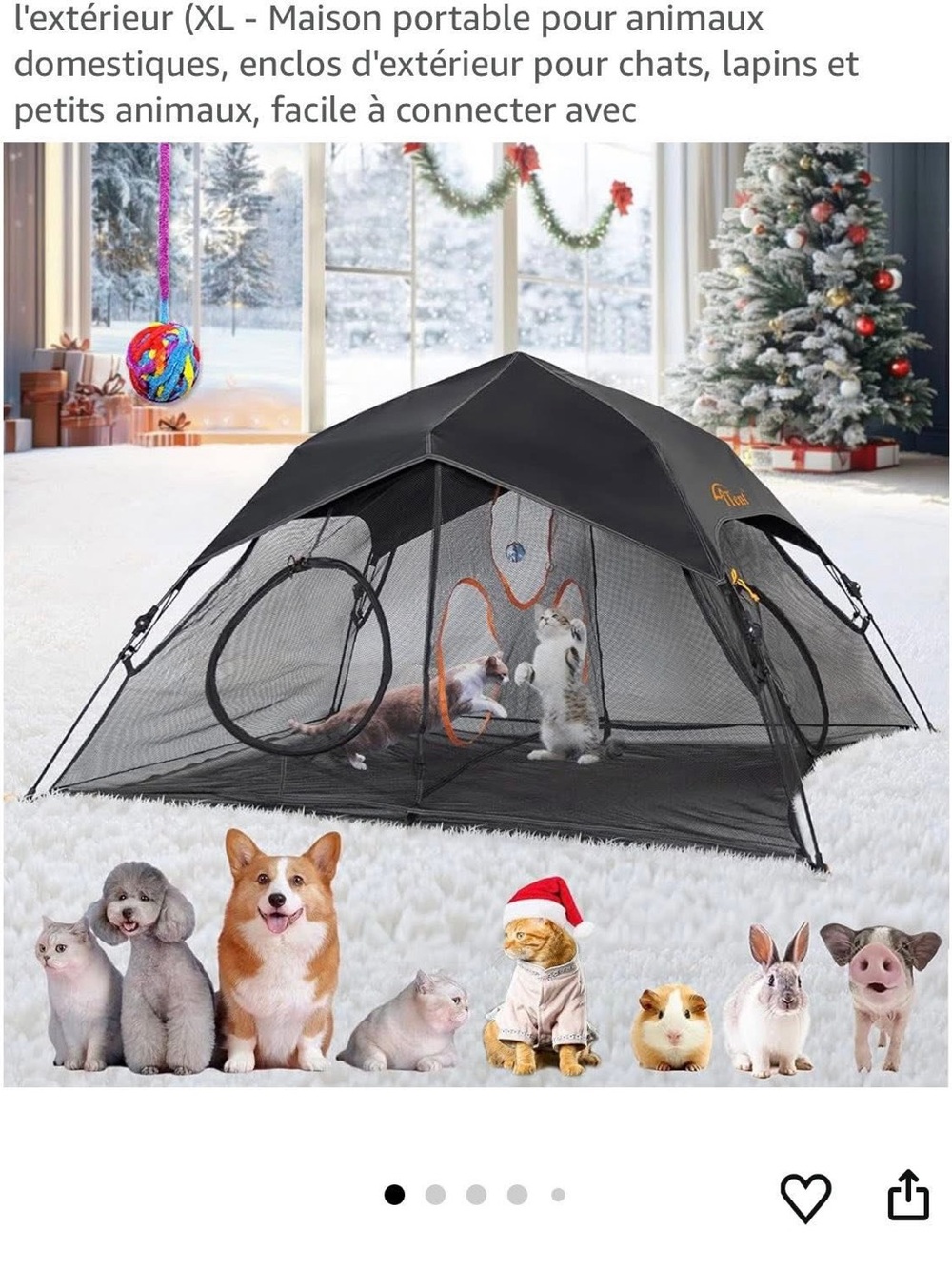 Black Mesh Pet Playpen Tent - Portable Indoor/Outdoor